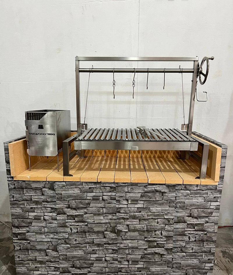 Tagwood BBQ Insert Style Argentine Santa Maria Wood Fire & Charcoal Gaucho Grill without firebricks | BBQ09SS -