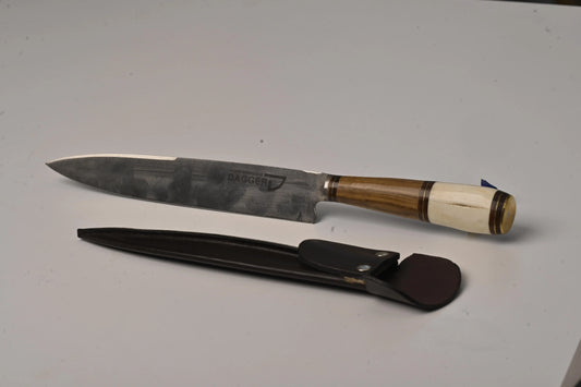 Filos y Más - Stainless Steel Knife with Wooden and Bone Handle – 20 cm / 7.9 in