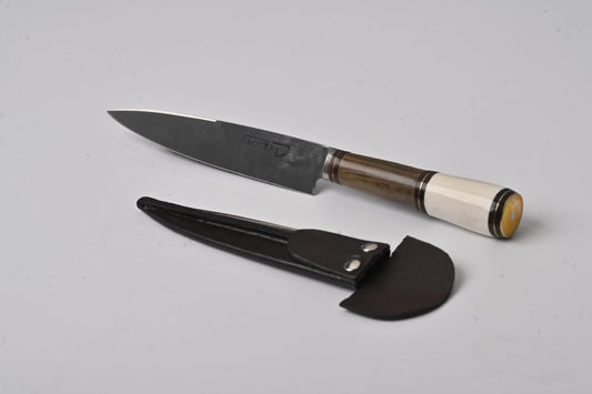 Filos y Más - Stainless Steel Knife with Wooden and Bone Handle – 14 cm / 5.5 in