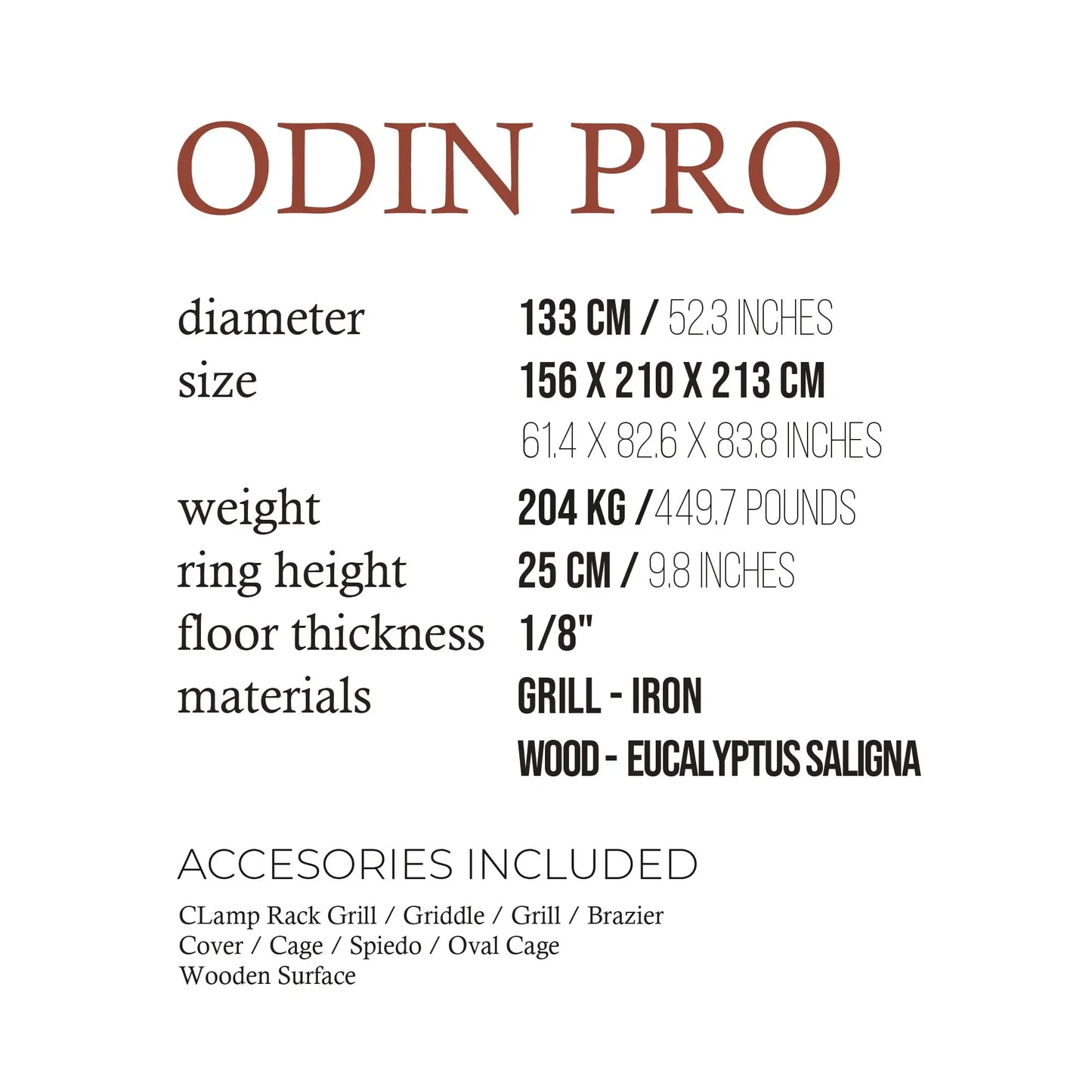 Odin PRO Fuegos JL Open Fire Argentine Wood and Charcoal Grill