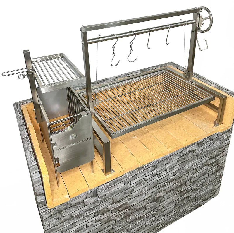 Tagwood BBQ Insert Style Argentine Santa Maria Wood Fire & Charcoal Gaucho Grill without firebricks | BBQ09SS -