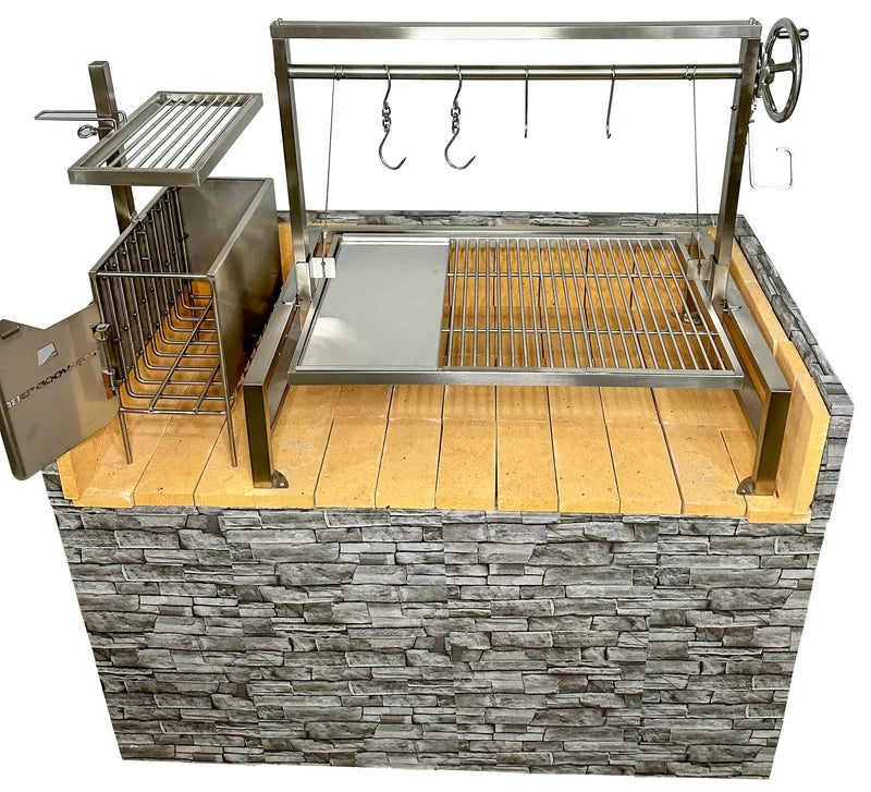 Tagwood BBQ Insert Style Argentine Santa Maria Wood Fire & Charcoal Gaucho Grill without firebricks | BBQ09SS -