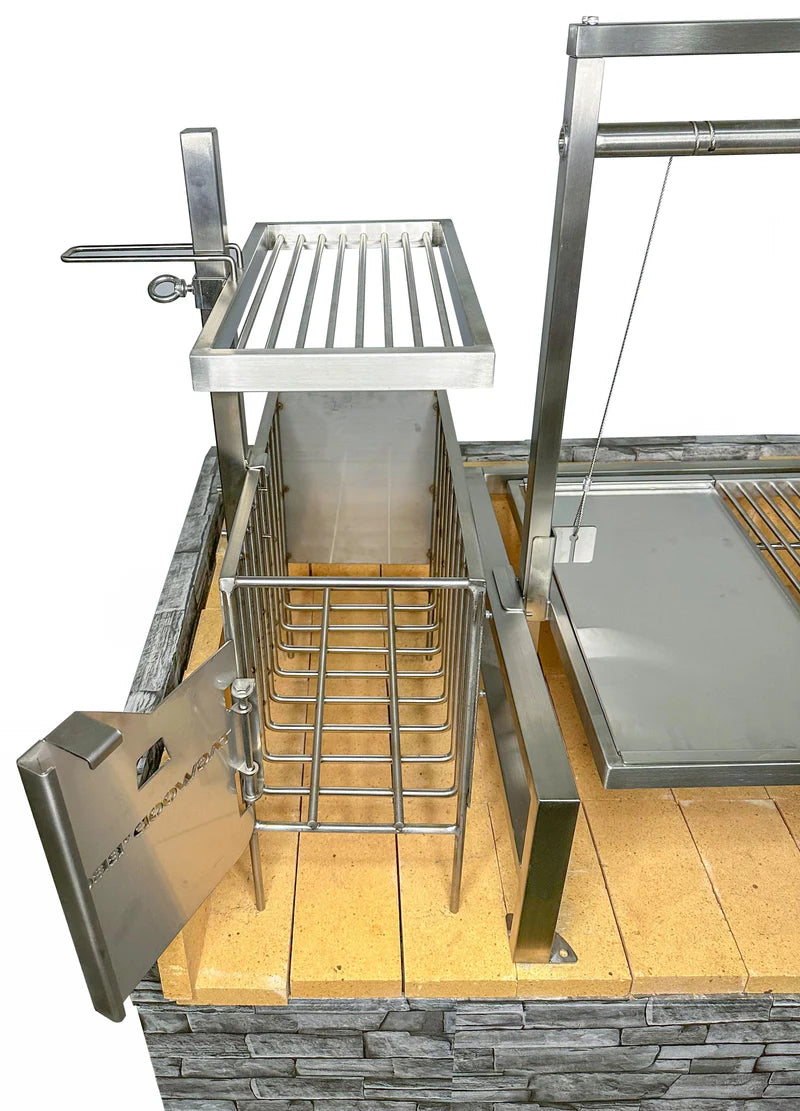 Tagwood BBQ Insert Style Argentine Santa Maria Wood Fire & Charcoal Gaucho Grill without firebricks | BBQ09SS -
