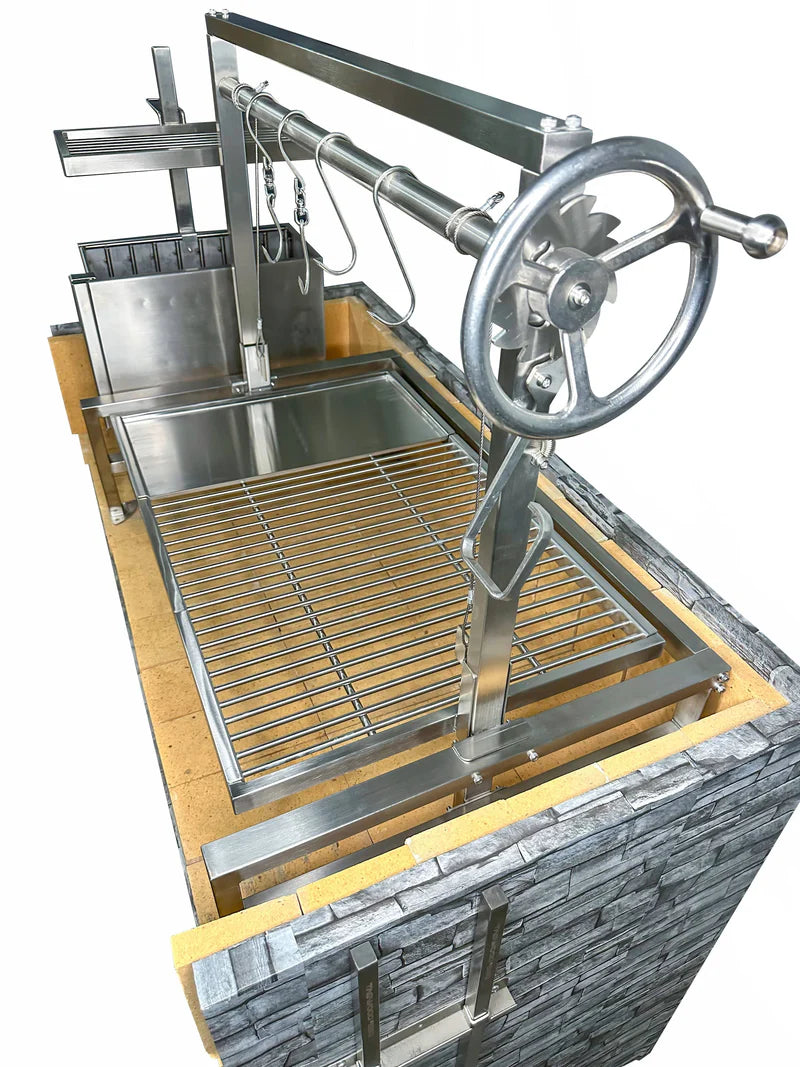 Tagwood BBQ Insert Style Argentine Santa Maria Wood Fire & Charcoal Gaucho Grill without firebricks | BBQ09SS -