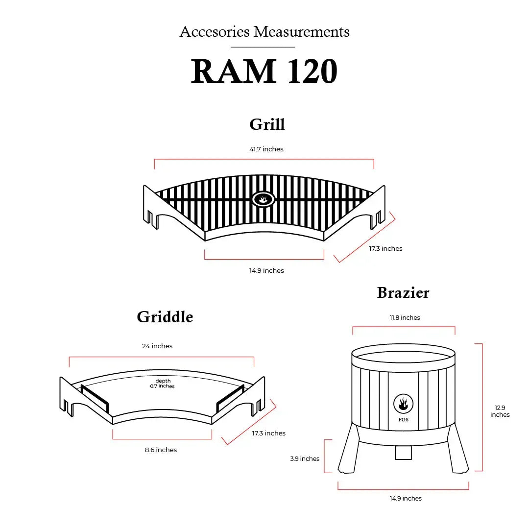 Ram 120 Fuegos JL Open Fire Argentine Charcoal Grill