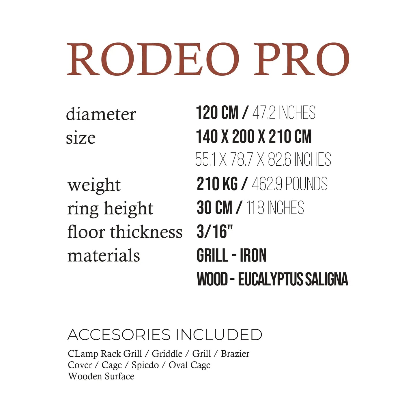Rodeo PRO Fuegos JL Open Fire Argentine Wood and Charcoal Grill