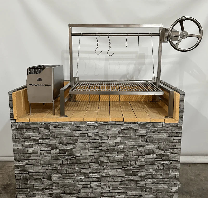Tagwood BBQ Insert Style Argentine Santa Maria Wood Fire & Charcoal Gaucho Grill without firebricks | BBQ09SS -