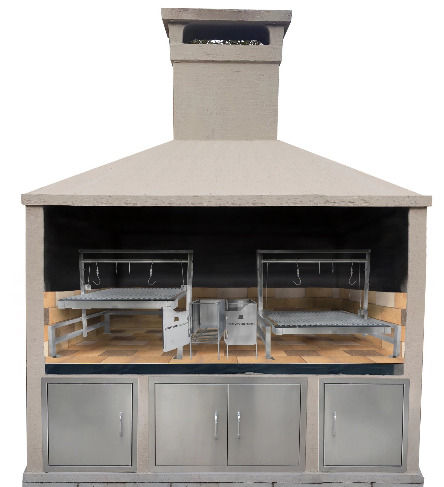 Tagwood BBQ Insert Style Argentine Santa Maria Wood Fire & Charcoal Gaucho Grill without firebricks | BBQ09SS -