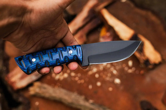 Blue Carbon Coated Blade Skinner Kitchen Knife 8"