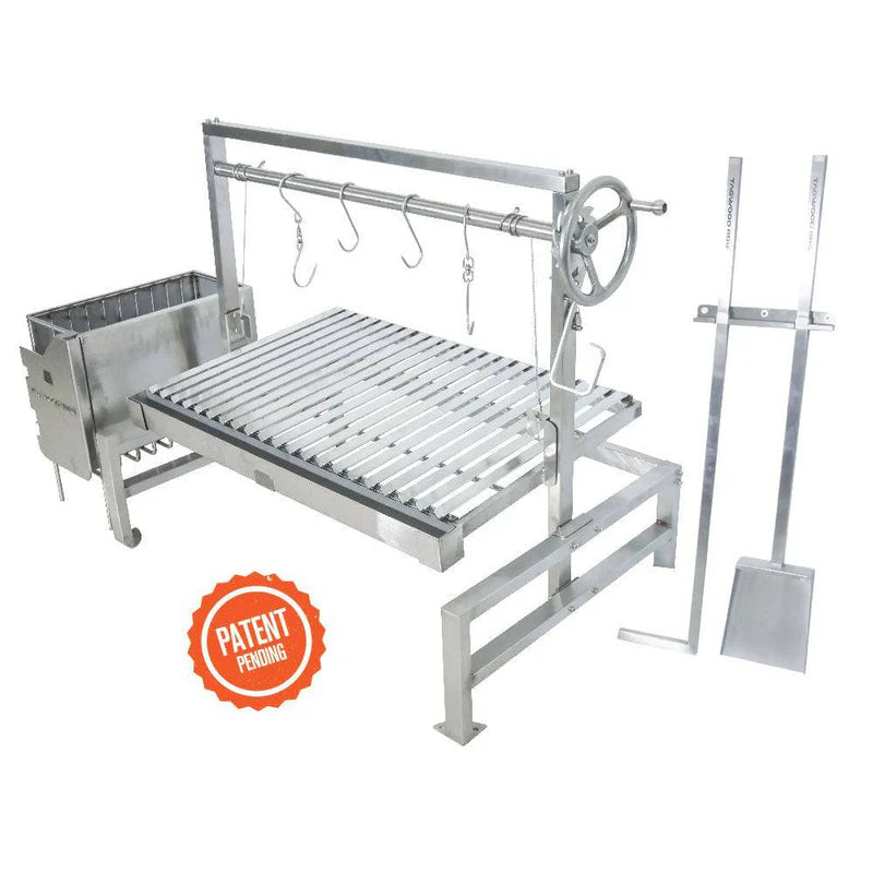 Tagwood BBQ Insert Style Argentine Santa Maria Wood Fire & Charcoal Gaucho Grill without firebricks | BBQ09SS -