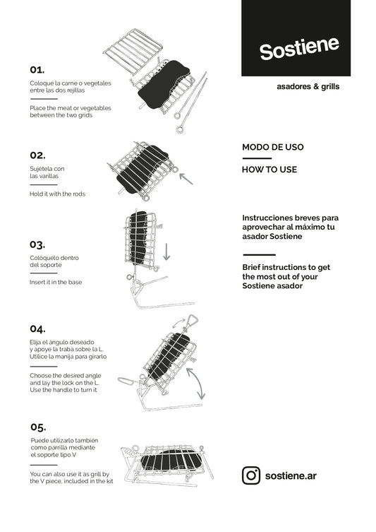 Espiritu Parrillero Large Portable Charcoal Clamp Grill