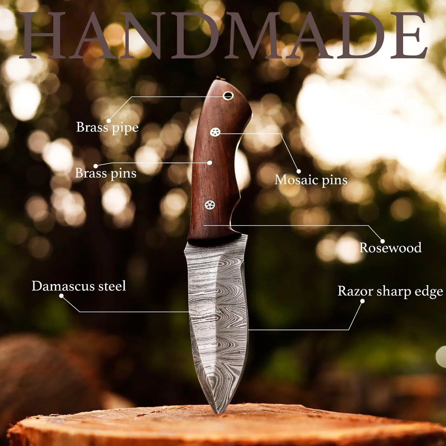 RoseWood Kitchen Knife 9"