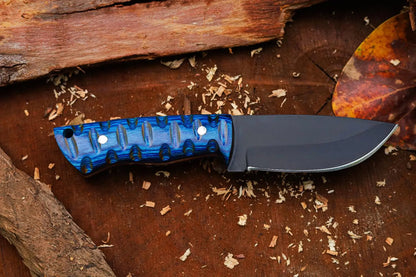 Blue Carbon Coated Blade Skinner Kitchen Knife 8"