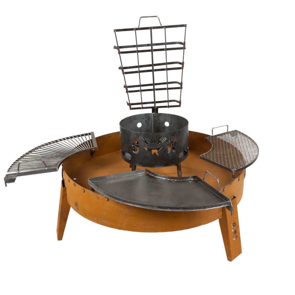 GW Pro 37 Inch Premium Cooking Firepit and Open Fire Grill Deluxe Edition