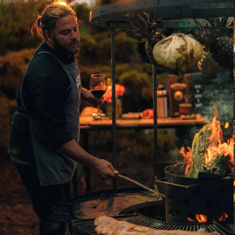 Tromen Duomo Firepit Open Fire Argentine Grill with Trolley