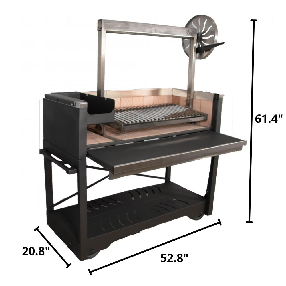 Nuke Puma Freestanding Argentine Charcoal Grill with Santa Maria System