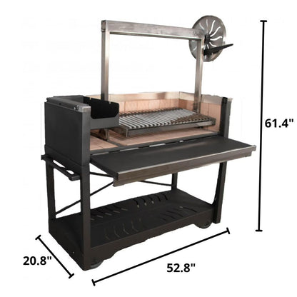 Nuke Puma Freestanding Argentine Charcoal Grill with Santa Maria System