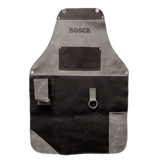 Bosca Black Leather Grilling Apron