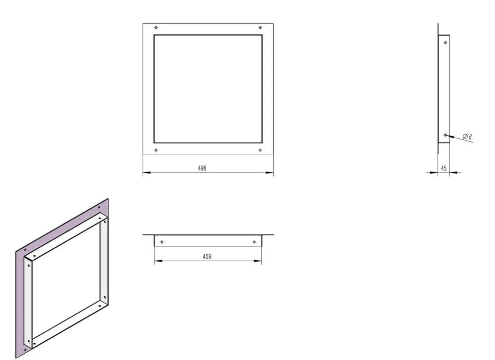 Tagwood BBQ Connection flange for Smoke Hood --