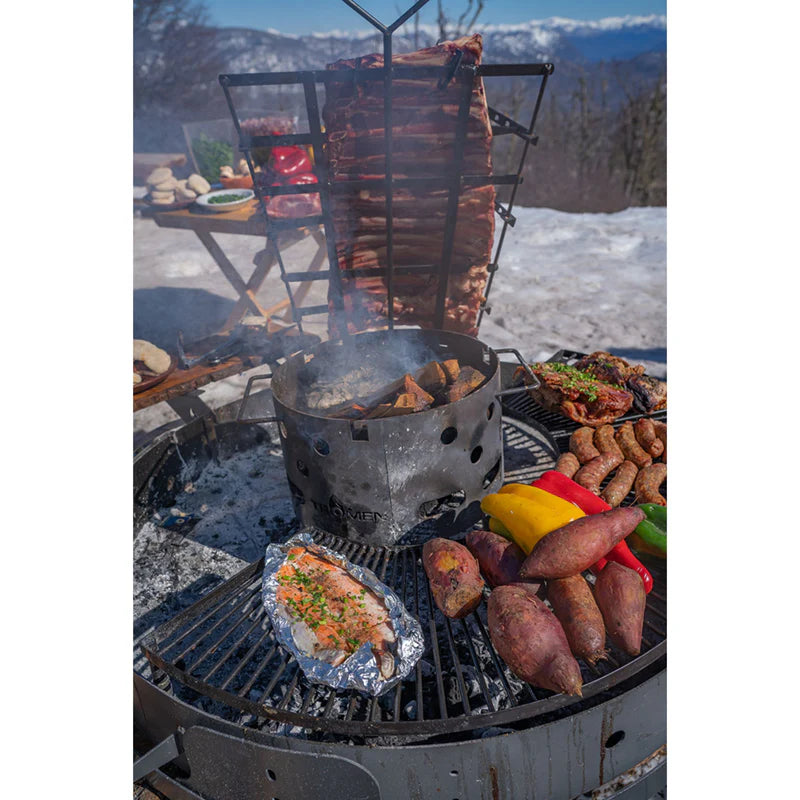 Tromen Duomo Firepit Open Fire Argentine Grill with Trolley