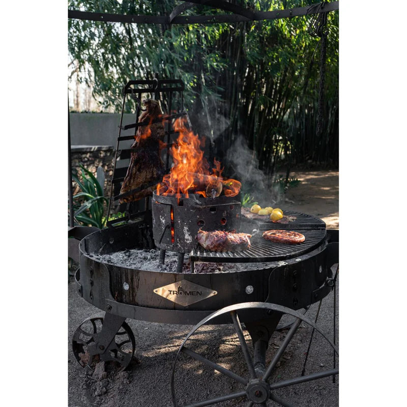 Tromen Duomo Firepit Open Fire Argentine Grill with Trolley Tromen Duomo Firepit Open Fire Argentine Grill with Trolley