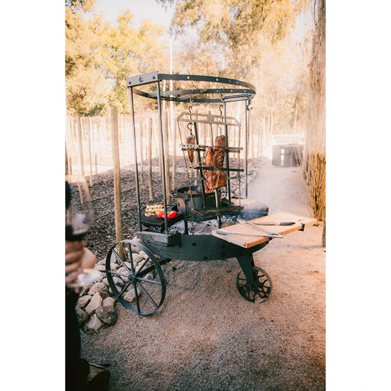 Tromen Duomo Firepit Open Fire Argentine Grill with Trolley