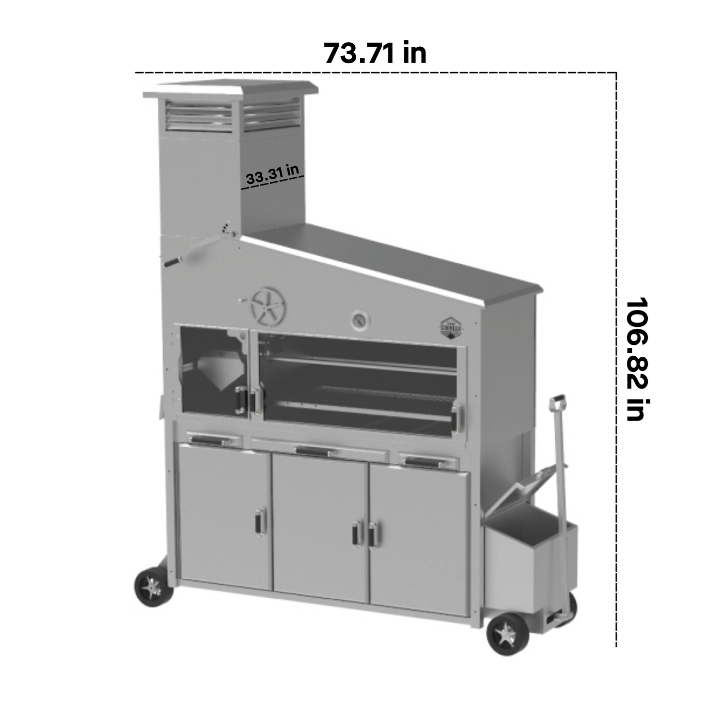 Fuego Criollo XXL Premium 74 Inch Freestanding Argentine Charcoal Grill