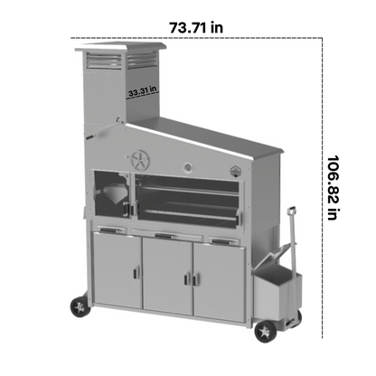 Fuego Criollo XXL Premium 74 Inch Freestanding Argentine Charcoal Grill