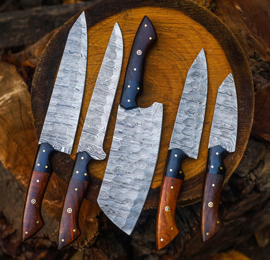 Chef Knife Set - Damascus Steel 1095